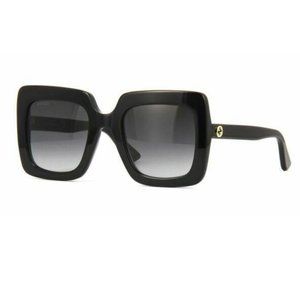 Gucci Women's Square Full Rim Black Frame Sunglasses